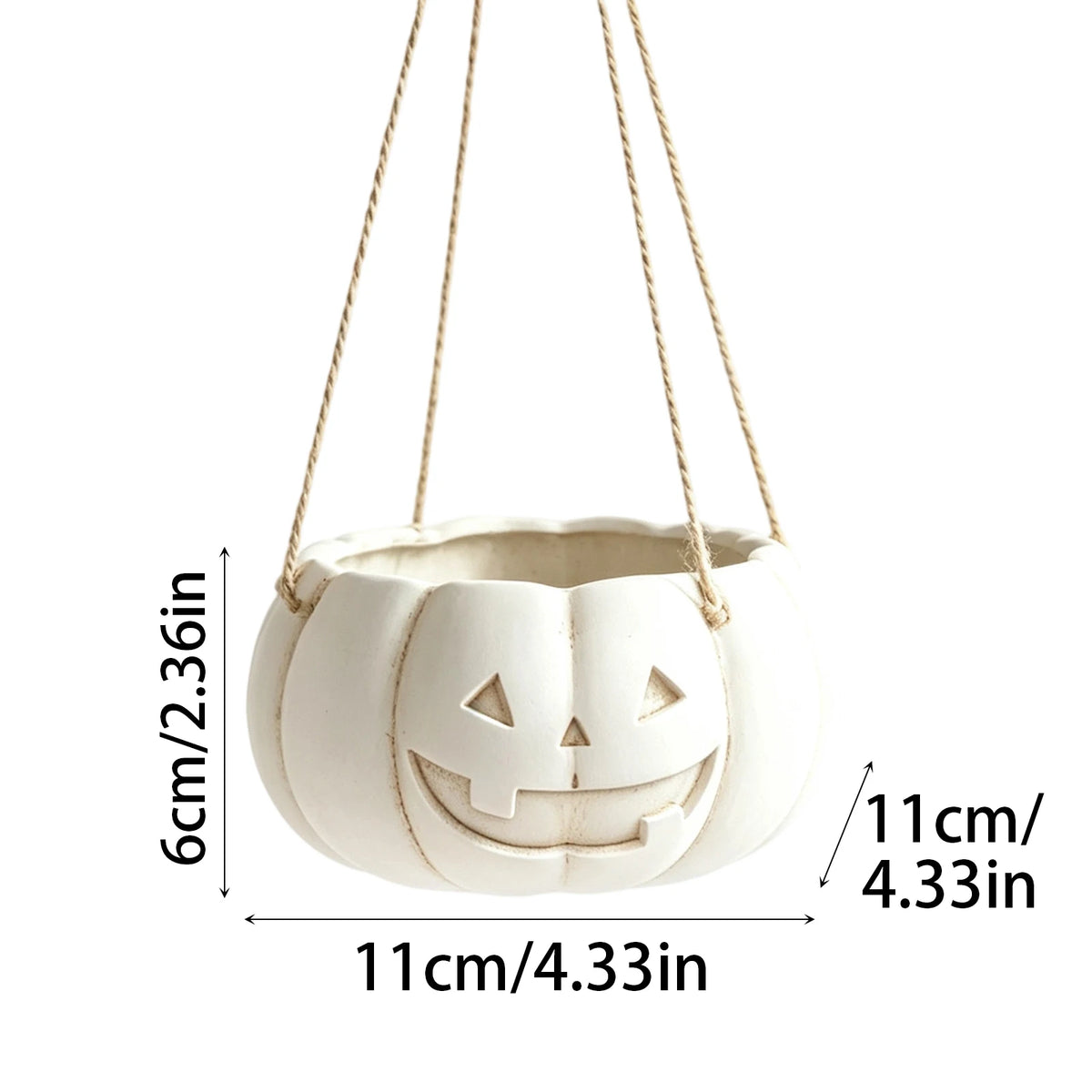 Halloween Pumpkin Hanging Planter | Plastic Succulent Flower Pot