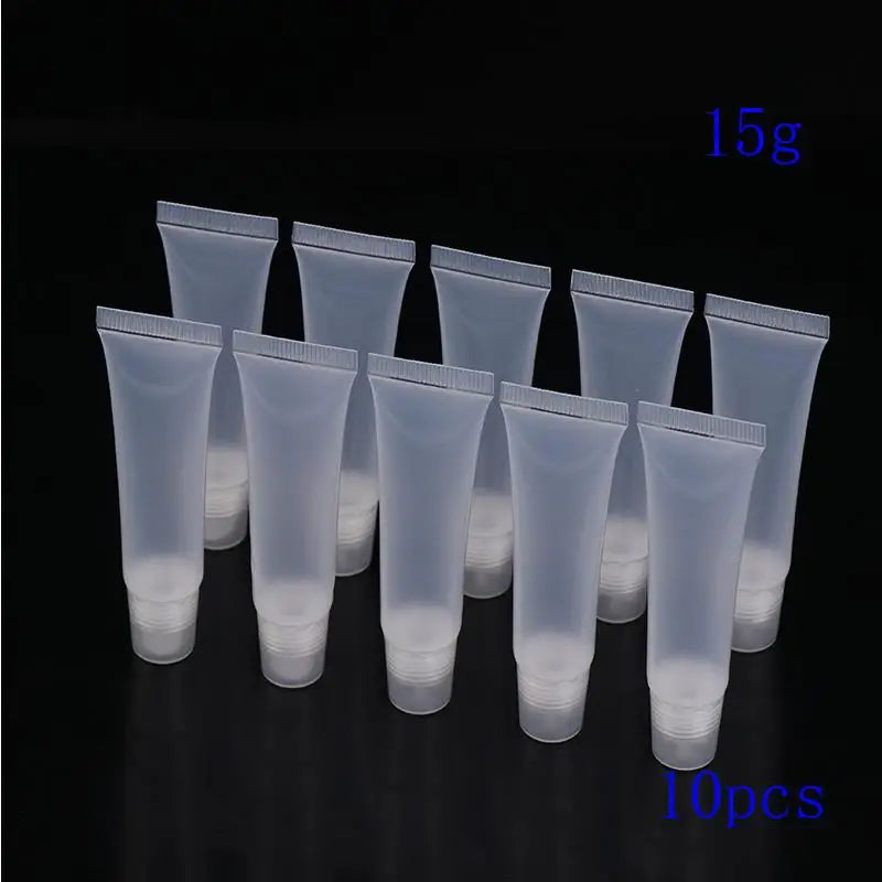 10Pcs Empty Lip Gloss Squeeze Tubes 5/10/15ml Clear