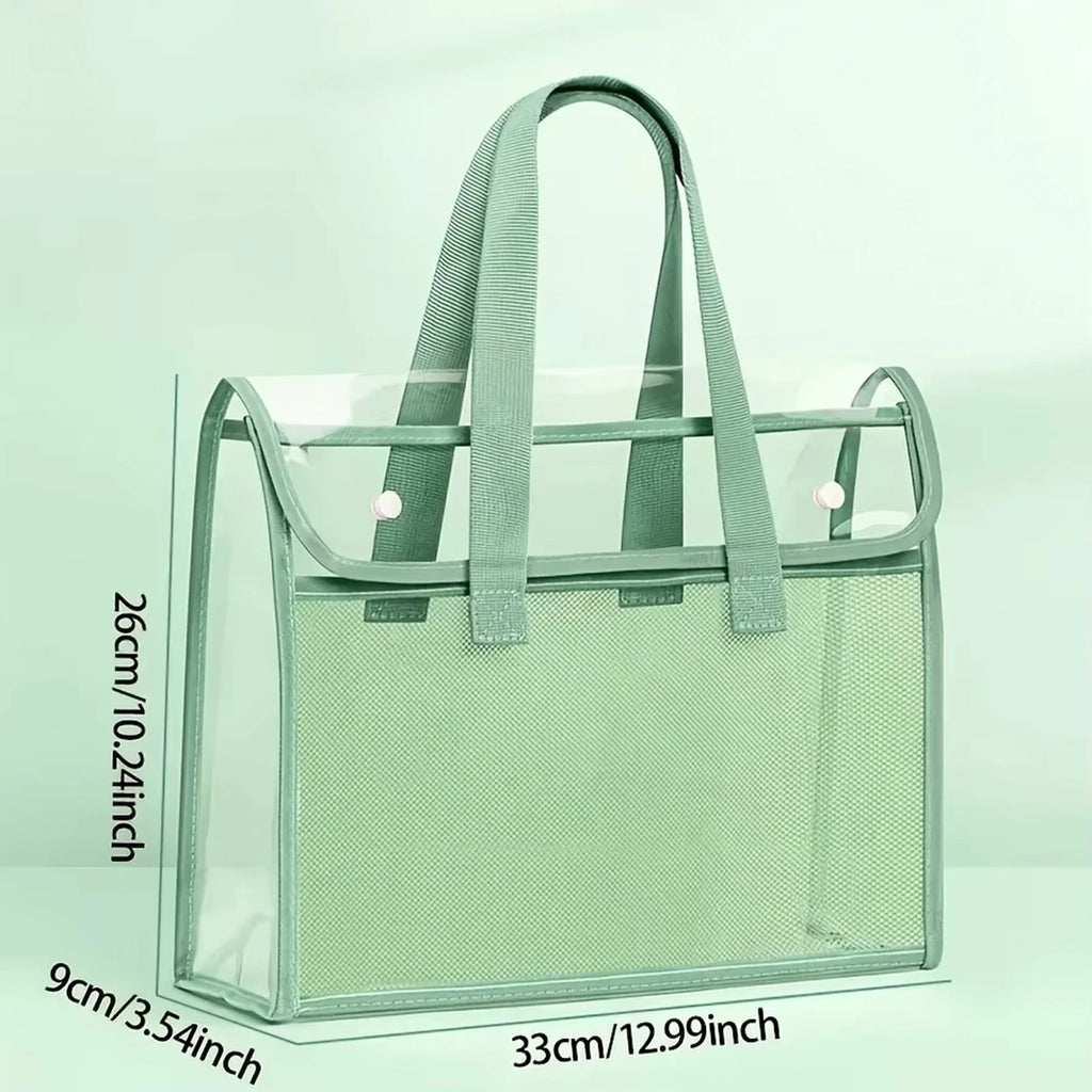 Clear PVC Waterproof File Bag – Large Expandable Folder