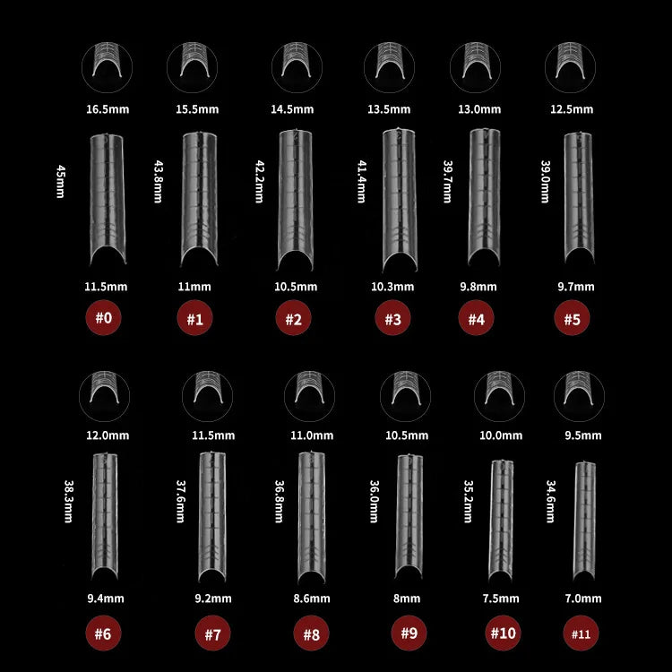 120pcs Clear Nail Tips – Coffin Almond Stiletto Full Cover Set