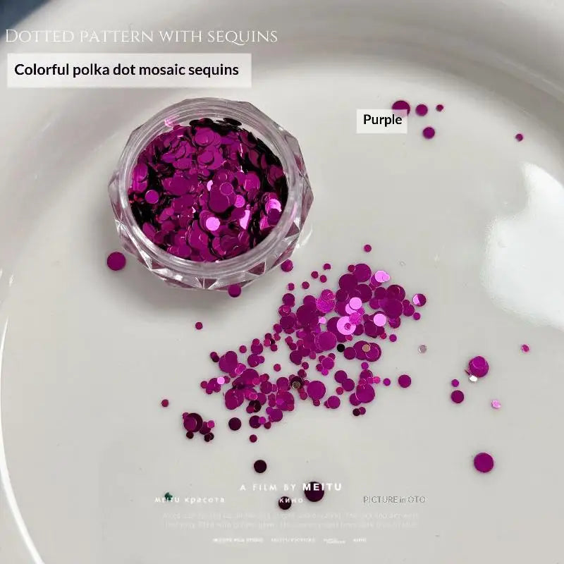 Round Dot Nail Sequins 1–3mm Glitter Flakes for DIY Nail Art