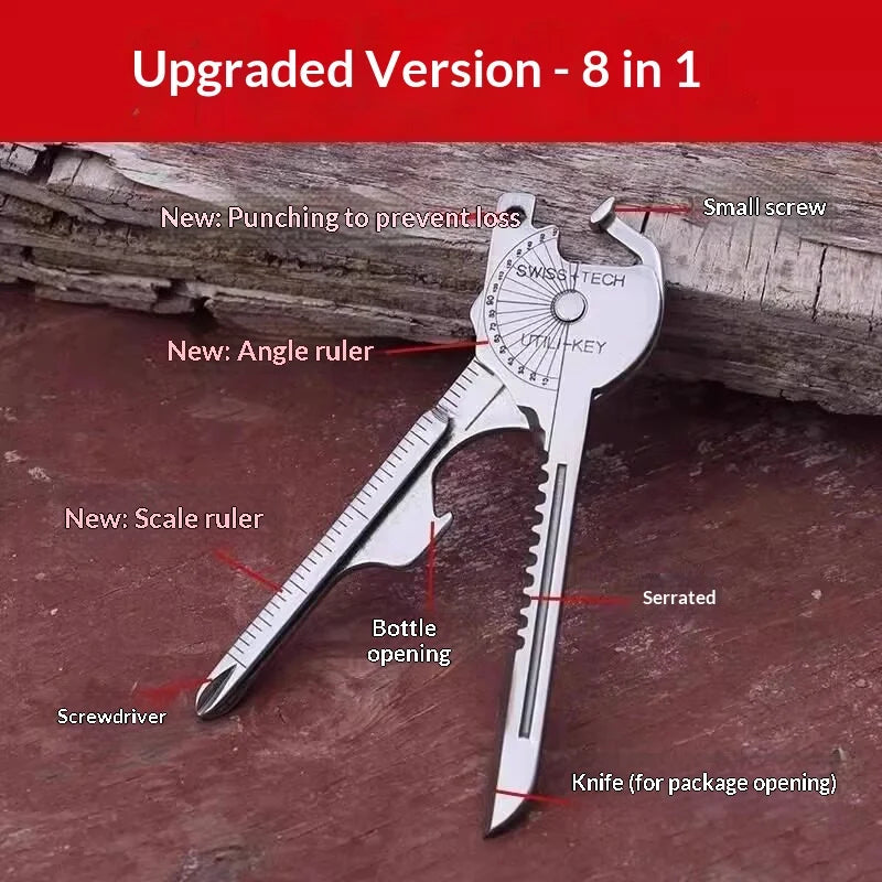 Key-Shape Folding EDC Multi-Tool Keychain Screwdriver