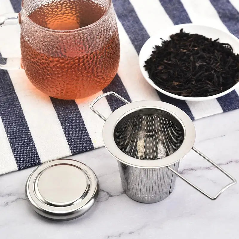 Stainless Steel Mesh Tea Infuser with Lid – Loose Leaf Strainer