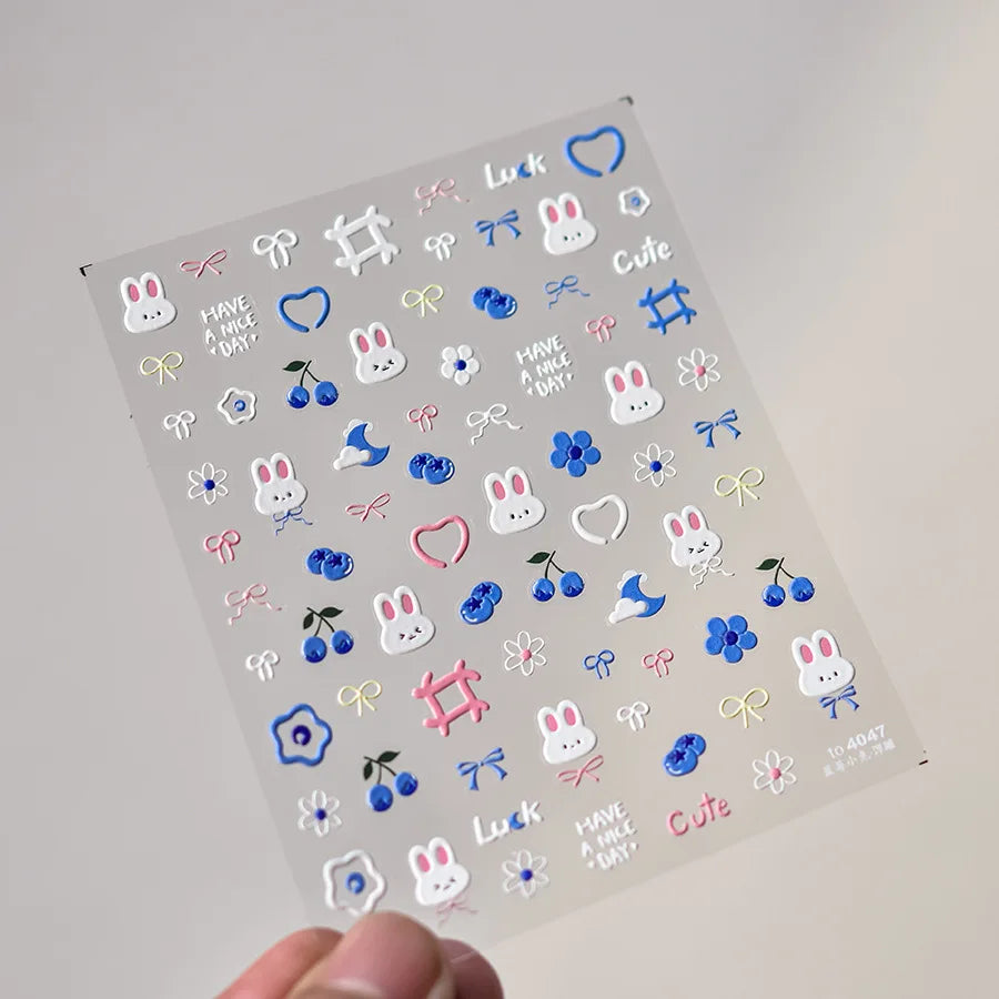 Summer Jelly Nail Stickers – Fruit, Bow & Flower Decals