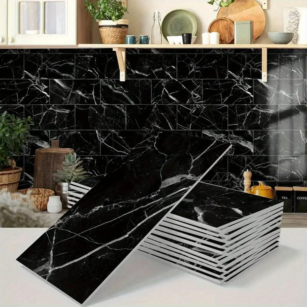 Marble Wall Stickers 16/32pcs Waterproof Self-Adhesive Tile