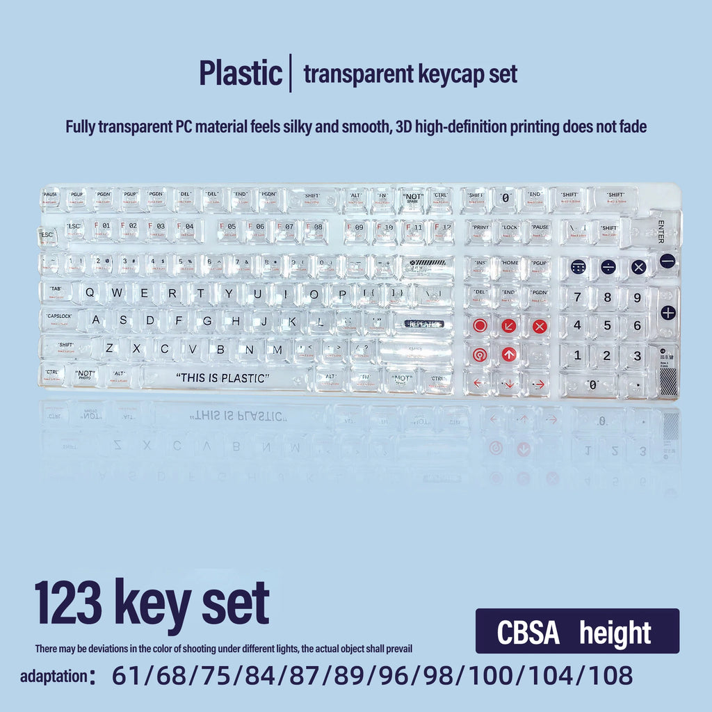 UYIQ 132-Key CBSA Transparent PC Keycaps – Cherry MX Gateron