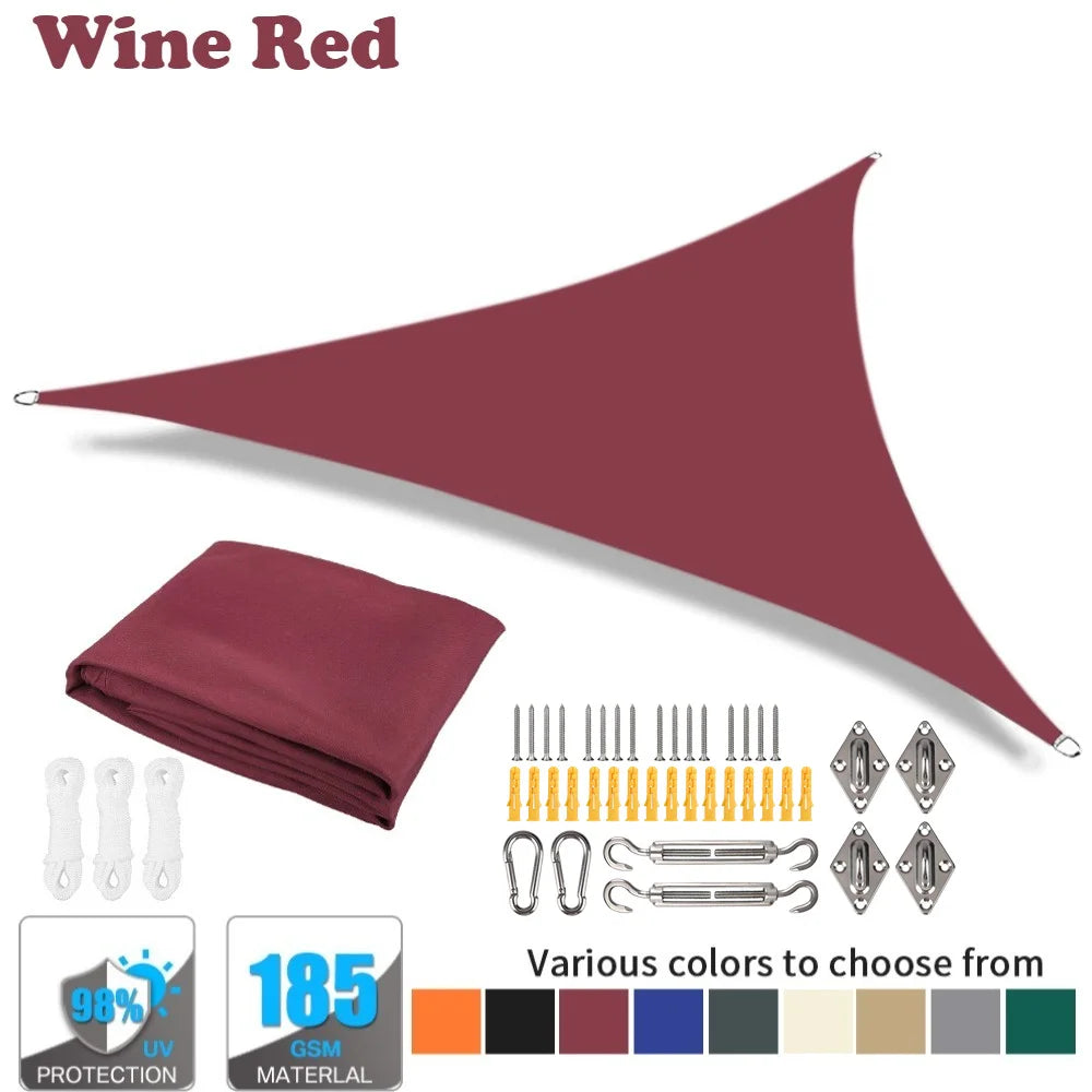 Waterproof Triangle Sun Shade Sail – 98% UV Block for Patio
