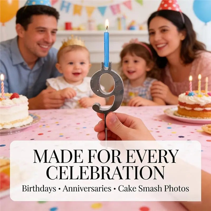 Reusable Number Birthday Cake Candle Holder Set – 2 Sets
