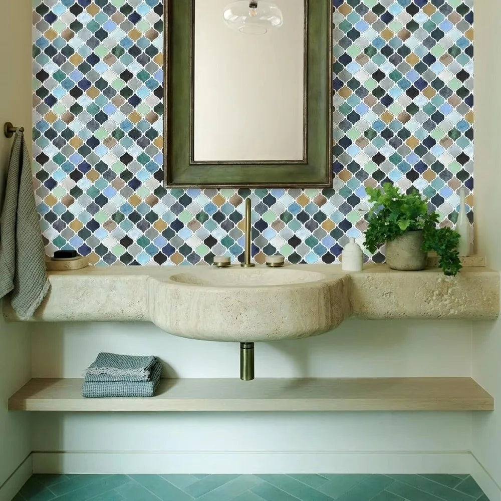 3D Mosaic Crystal Epoxy Wall Stickers – Self-Adhesive Backsplash