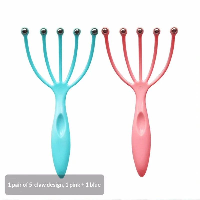 5-Finger Rolling Ball Scalp Massager – Handheld Claw Tool