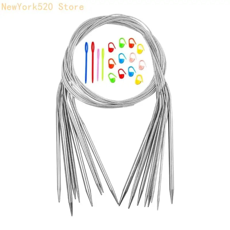Circular Knitting Needle Set 2mm–6mm Stainless Steel 100cm