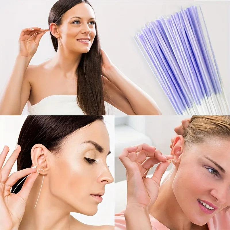 70-Piece Ear Piercing Cleaning Floss – Unscented Dirt Cleaner