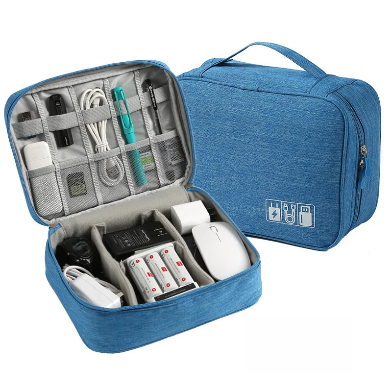 EGYAL Waterproof Travel Cable Organizer Bag | USB & Charger