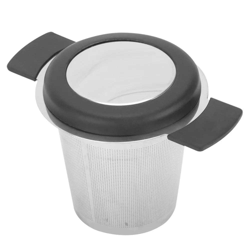 Stainless Steel Tea Infuser Cup with Fine Mesh & Silicone Lid