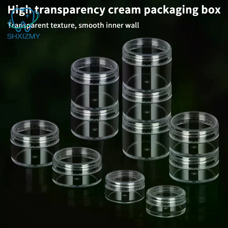 Empty Clear Cosmetic Cream Jars 3g–20g Plastic Sample Pots 20pc