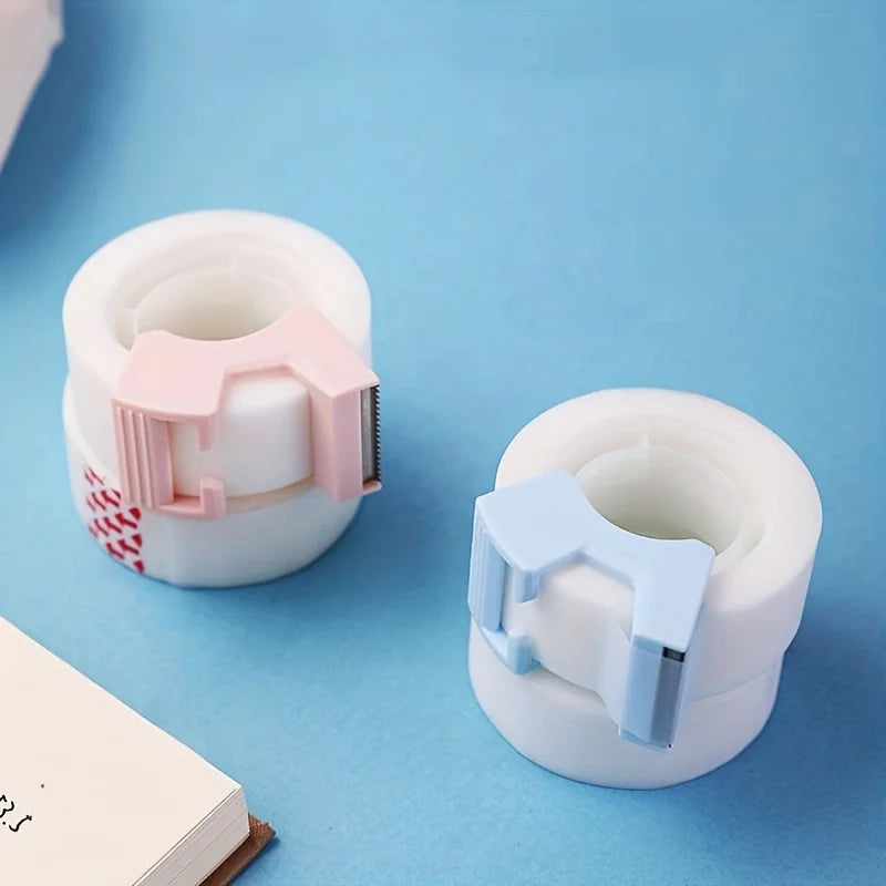 2-Pack Clear Tape Dispenser with Cutter – Pink & Blue