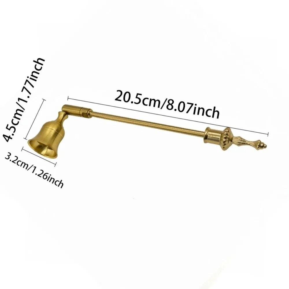 Bell-Shaped Gold Metal Candle Snuffer – Long Handle Elegant
