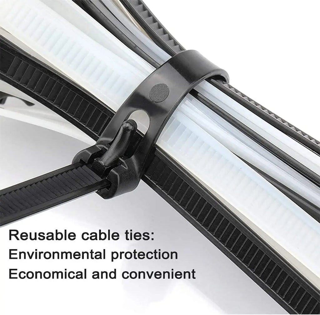 Reusable Nylon Cable Ties 50–1000 Pack | Mixed & Black