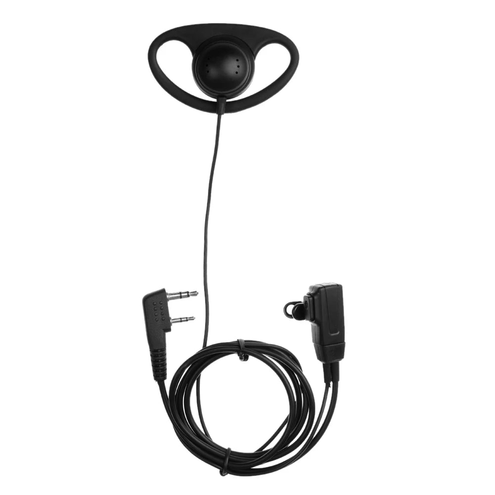 2-Pin D-Shape Walkie Talkie Headset MIC PTT – Baofeng Kenwood