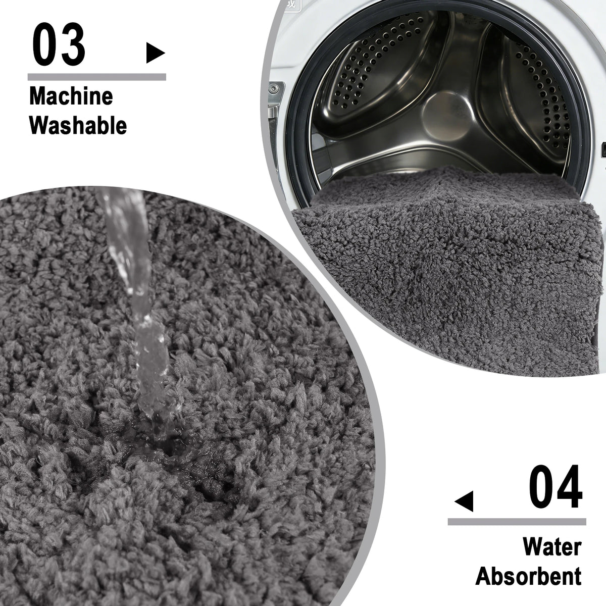 3-Piece Microfibre Bath Mat Set – Non-Slip & Absorbent