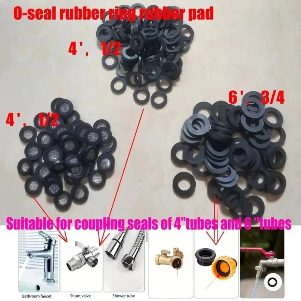 Rubber Sealing Washers 1/2" & 3/4" Pipe Gaskets 36/50/100Pcs