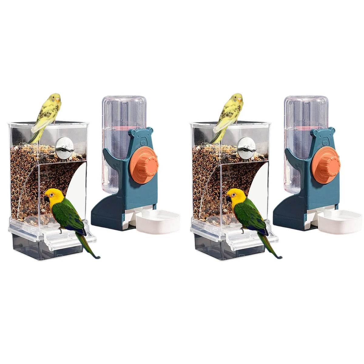 No Mess Bird Feeder & Water Dispenser Set – 4 Pack
