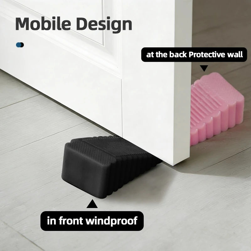 Silicone Door Stop Wedge Anti-Slip Door Retainer 5–25mm