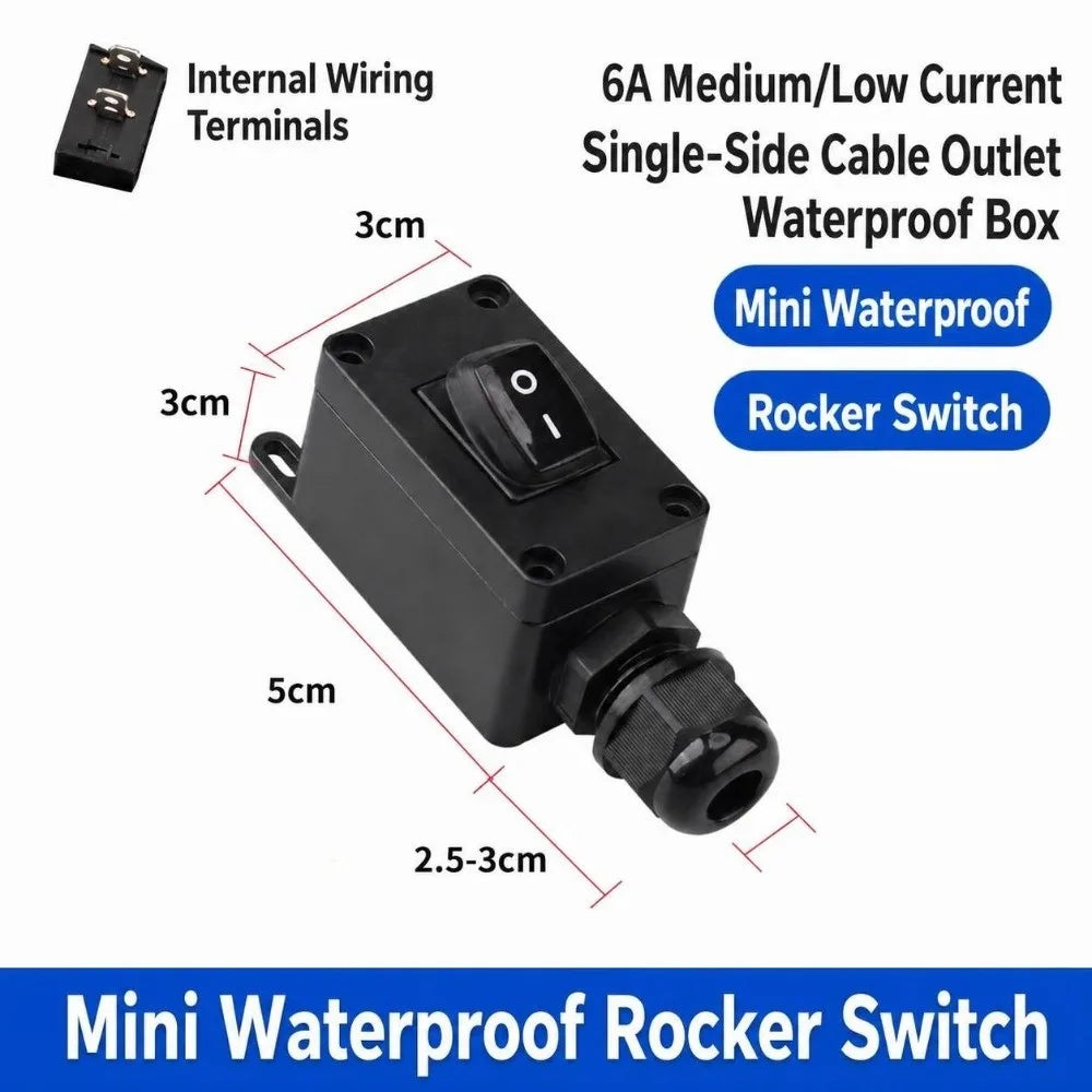 IP67 Waterproof Inline Power Switch 30A 110V–220V Heavy Duty