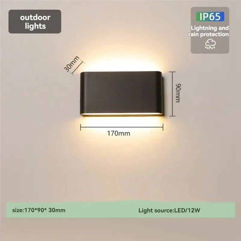LED Wall Sconce Indoor Outdoor Black Large – Modern Wall Light