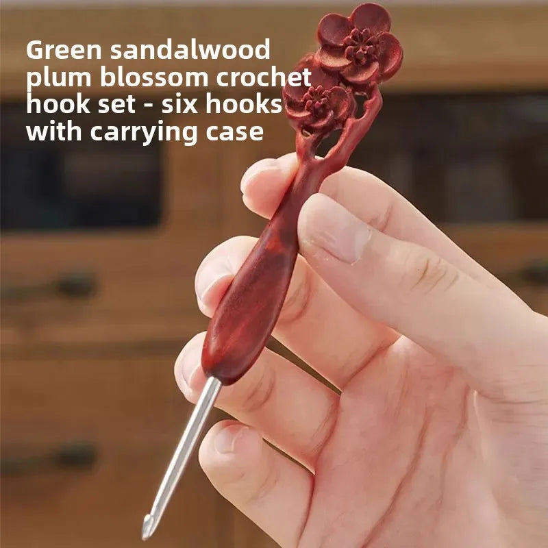 Red Sandalwood Crochet Hook – Steel Tip 0.6–2.0 mm