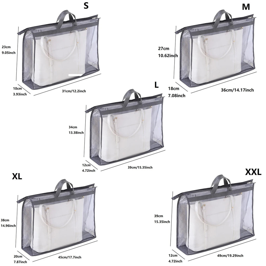 Transparent Handbag Dust Bags 5-Pack – Closet Storage Organizer