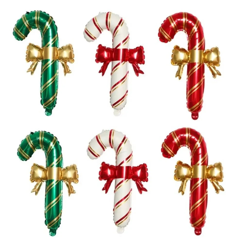 6-Pack Christmas Candy Cane Foil Balloons – Red & Green