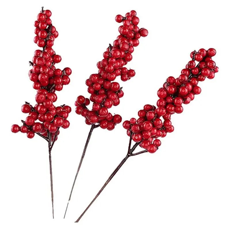 80 Pcs Artificial Red Berry Stems – Christmas & Holiday Decor Picks