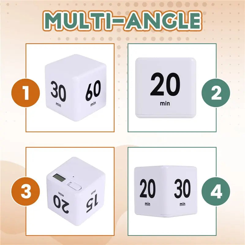 2-Pack Cube Flip Timers – Gravity Sensor, 8 Time Settings