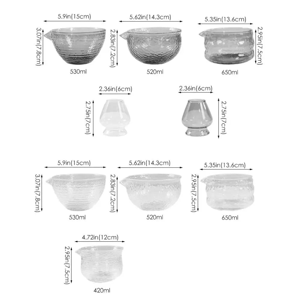 Glass Matcha Bowl with Pouring Spout – Japanese Tea Set