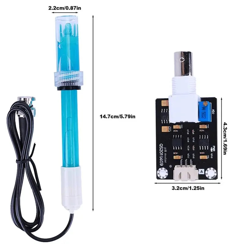 0–14 pH Electrode Sensor Probe for Arduino & Lab Water Testing