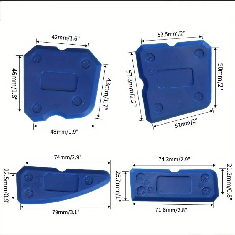 4-Piece Caulking Tool Set – Silicone Sealant Applicator Kit