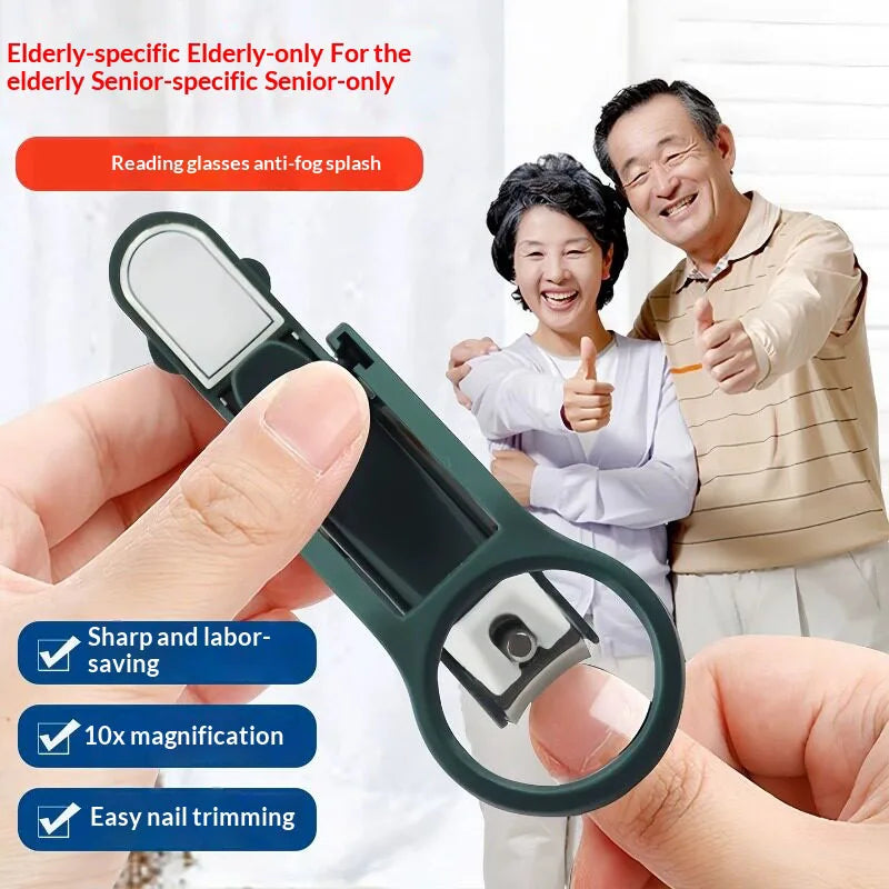 Magnifying Nail Clipper with Anti-Splash Guard & Nail File | VIBE
