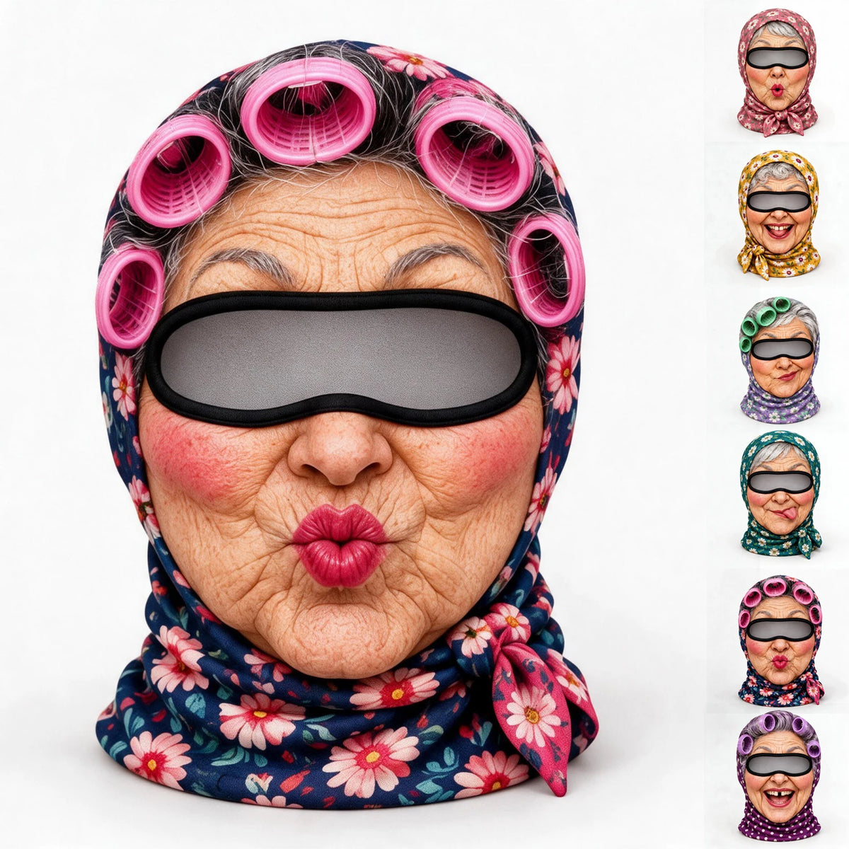 Funny Grandma Balaclava 3D Printed Full Face Ski Mask Women