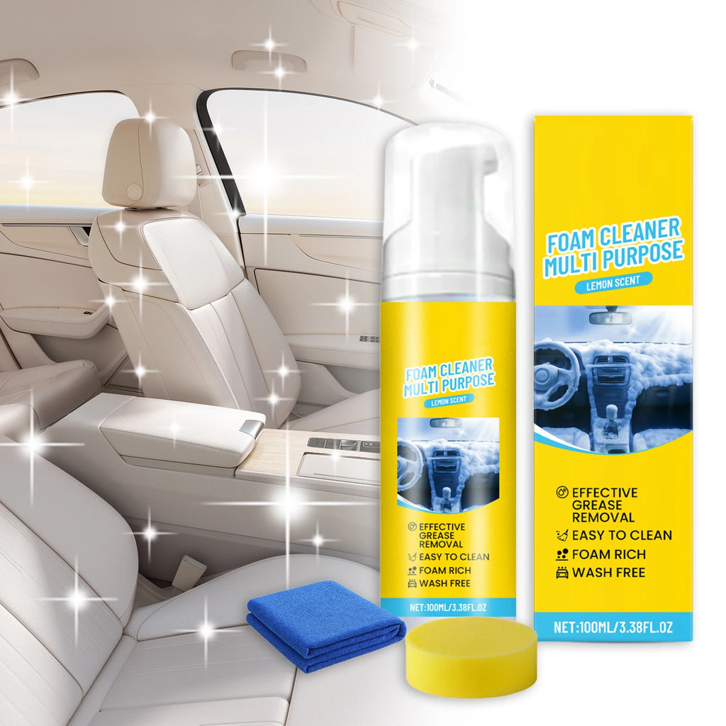 Car Leather Restorer & Interior Cleaner Kit 100ml | Sponge & Towel