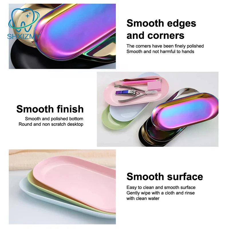 Oval Nail Art Storage Tray – Manicure Tool Organizer
