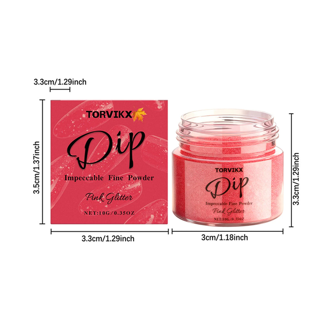 Red Glitter Dip Powder – Shimmer Nail Art, No UV Light Needed