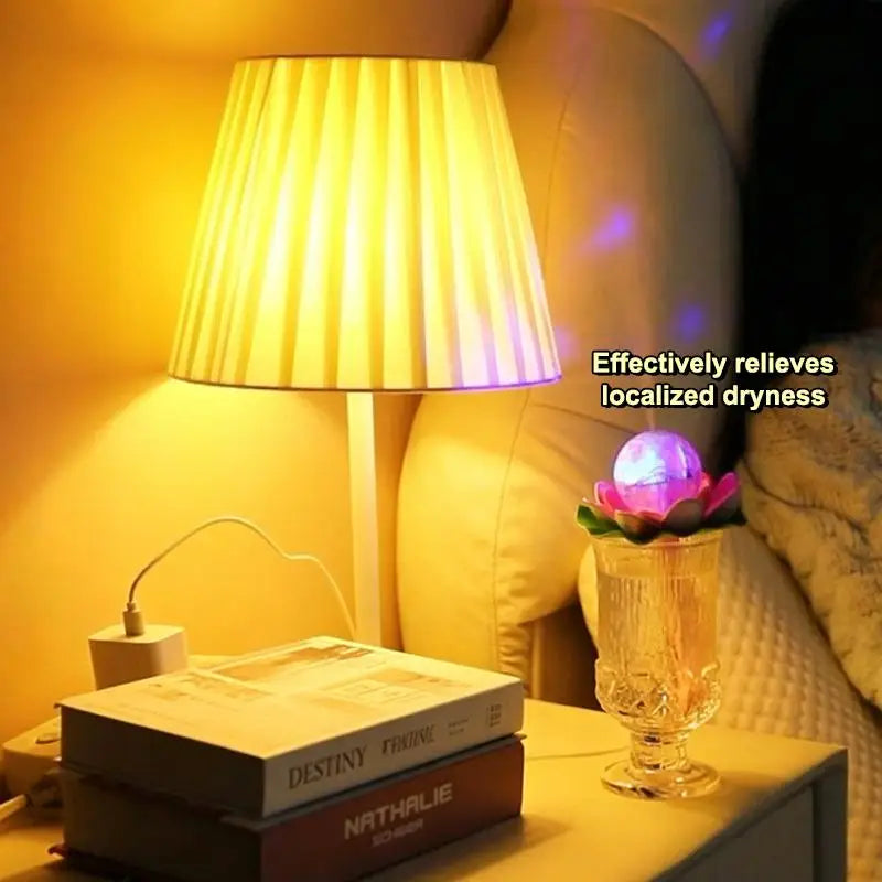 Lotus USB Humidifier Stick with LED Lights – Portable Mist Maker