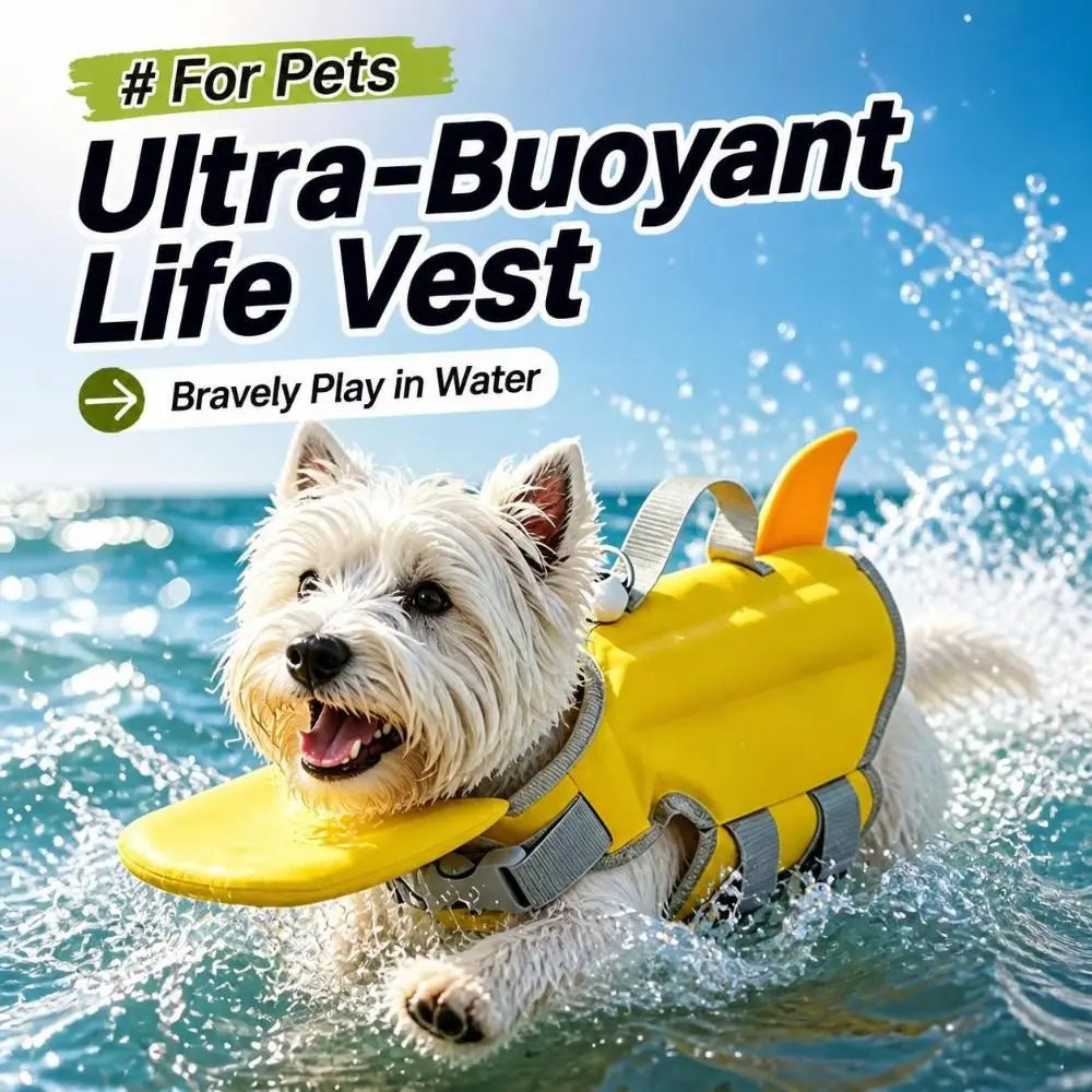 Adjustable Dog Life Jacket – Lightweight Puppy Swim Vest XS–M