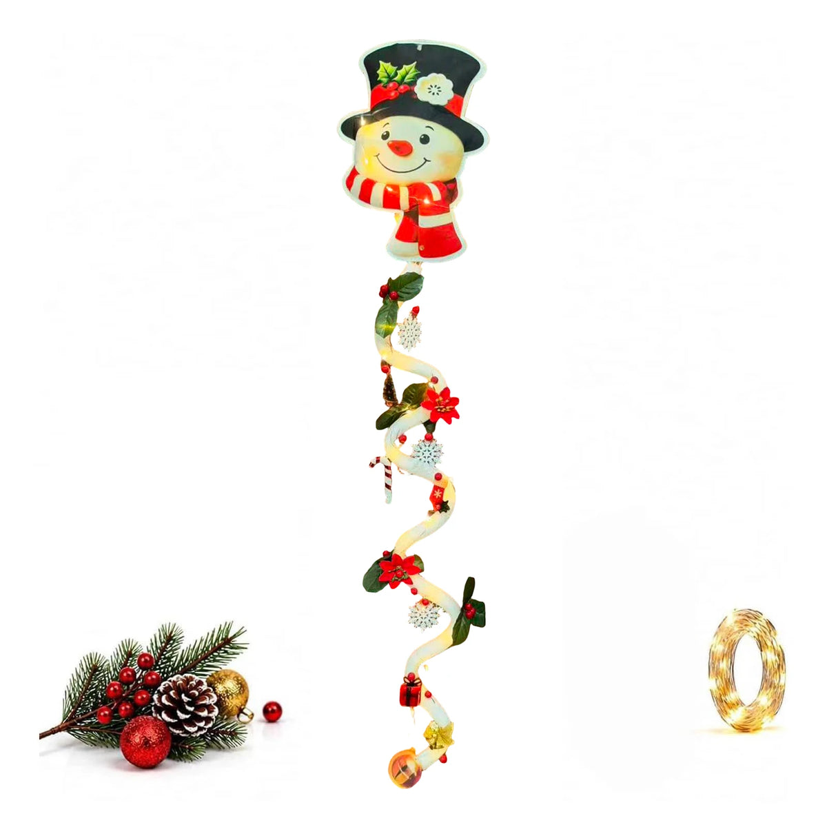 LED Christmas Strip Pendant – Santa Snowman Tree Door Decor