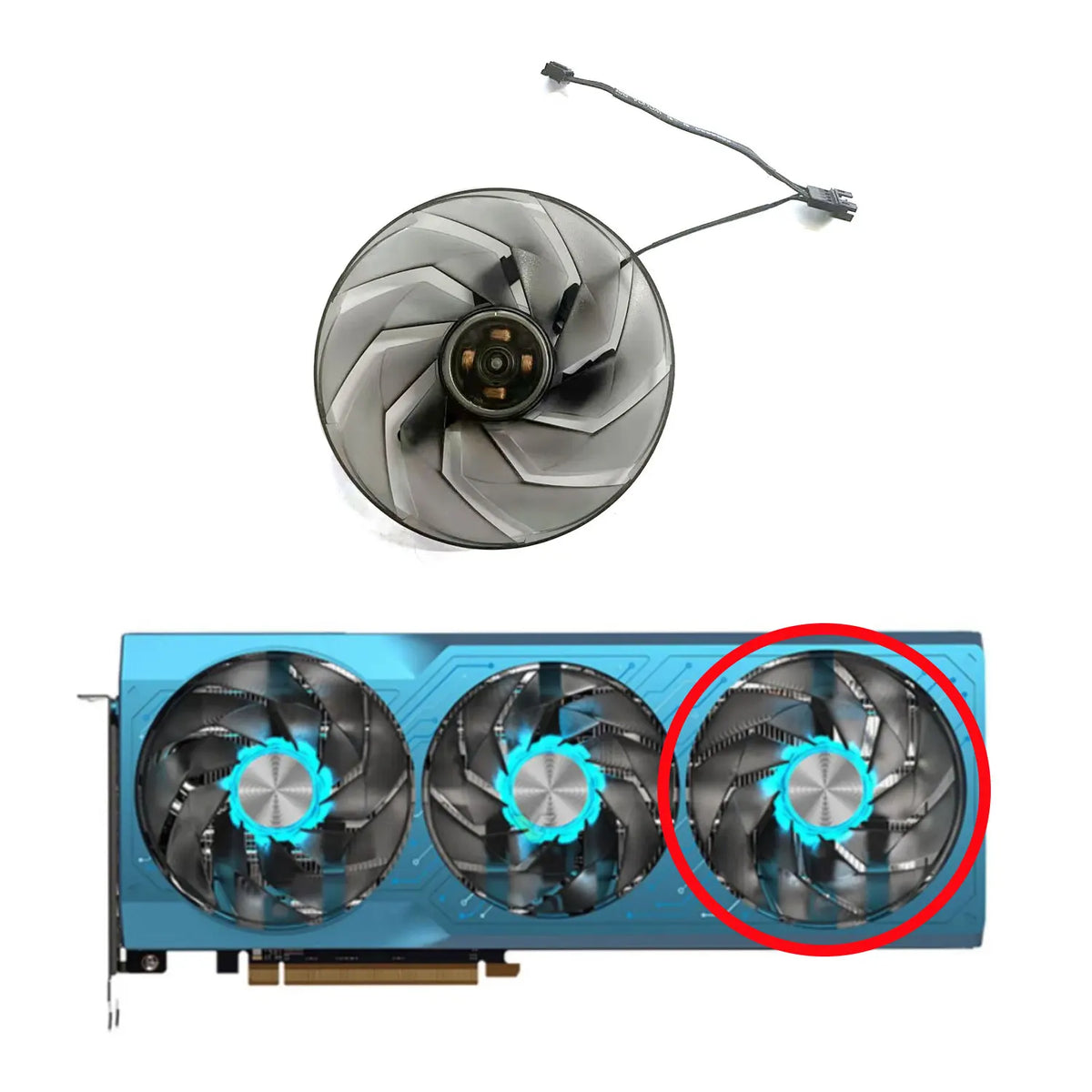 Sapphire RX 6750 GRE Aurora Replacement Cooling Fans Kit