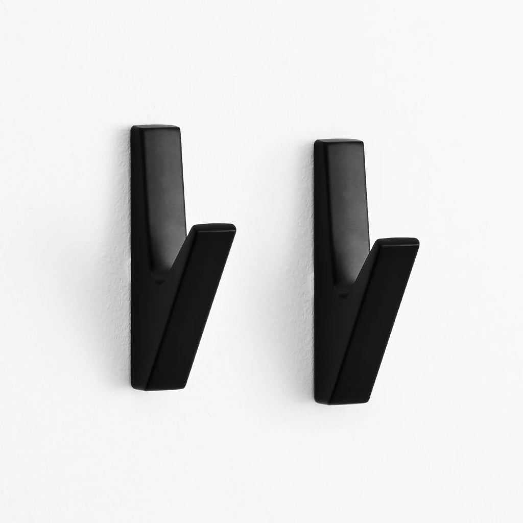 Black Matte Aluminum Wall Hooks – Coat Towel Hanger