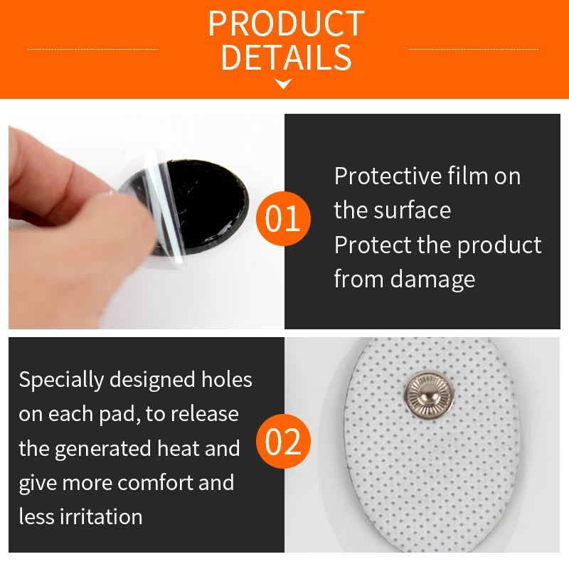 EMS TENS Electrode Pads 30/50/100pcs – Reusable Massager Pads