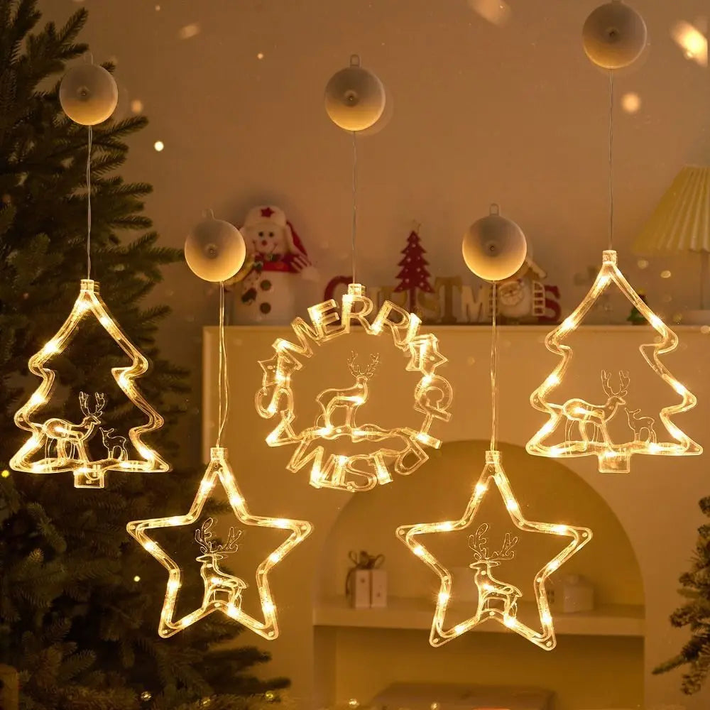Battery-Operated Christmas LED Suction Cup Window Light