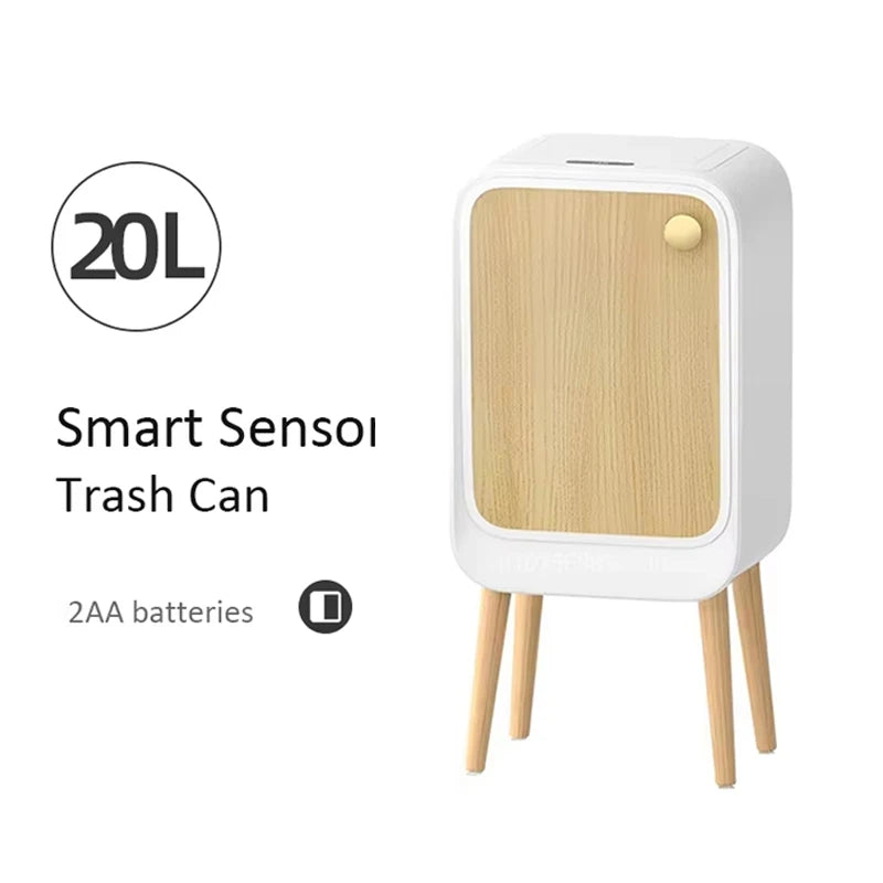 20L Smart Sensor Trash Can with Lid – Stainless Steel Bin
